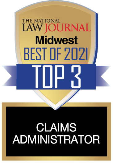 Best Claims Administrator – Midwest, Top 3 (2021); Presented by the National Law Journal