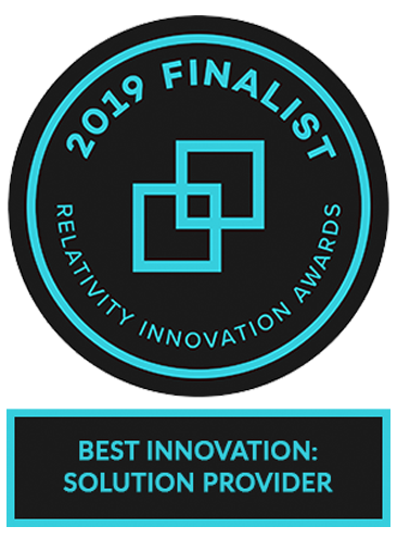 Best Innovation: Solution Provider, Finalist (2019); JND eDiscovery recognized by Relativity for custom application MachOne™
